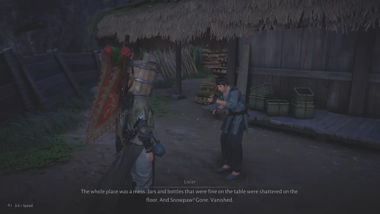 Talking to Liu'er at his house