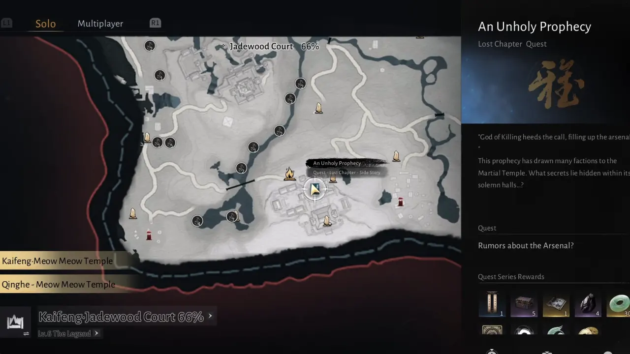 Where Winds Meet An Unholy Prophecy Quest Location on Kaifeng Map