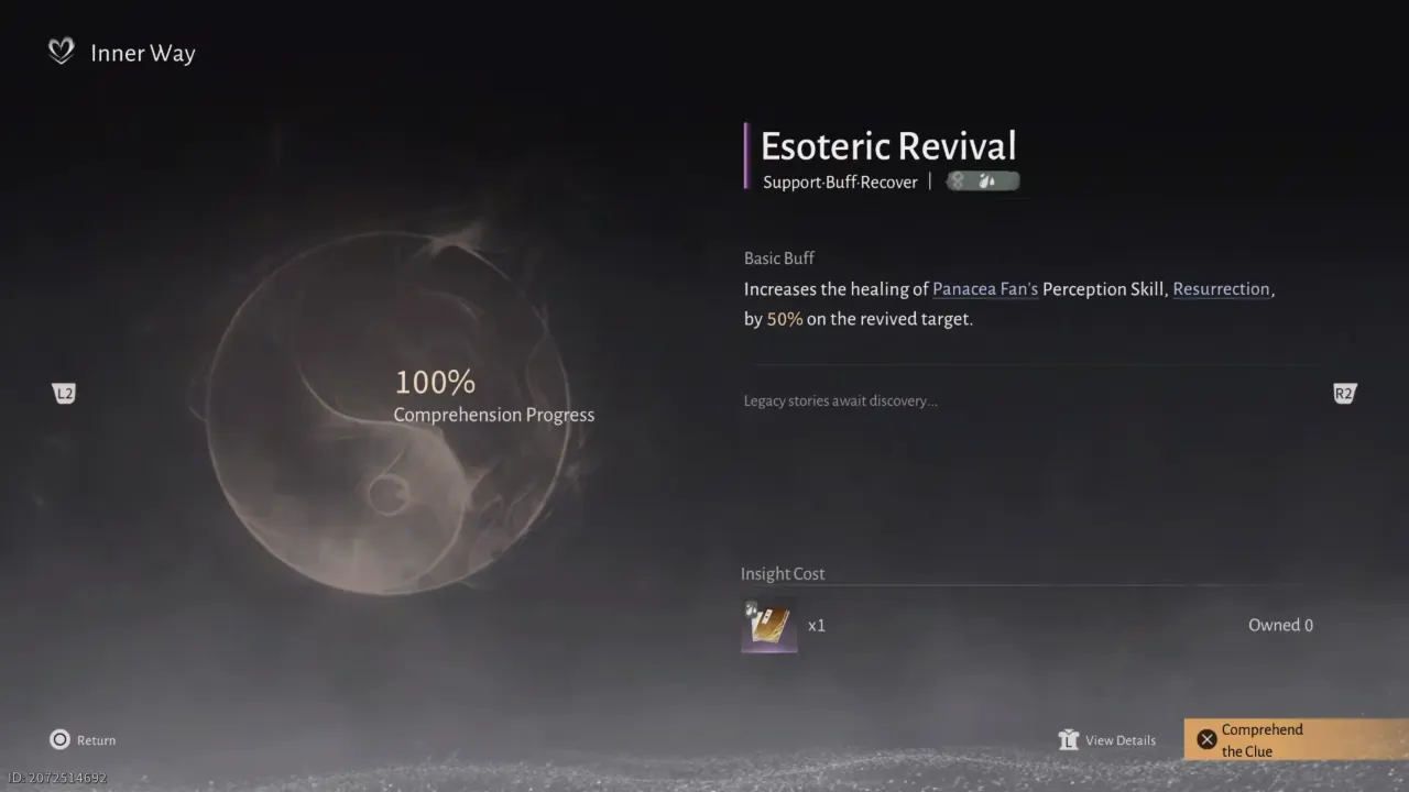 Where Winds Meet Esoteric Revival Inner Way Stats screen