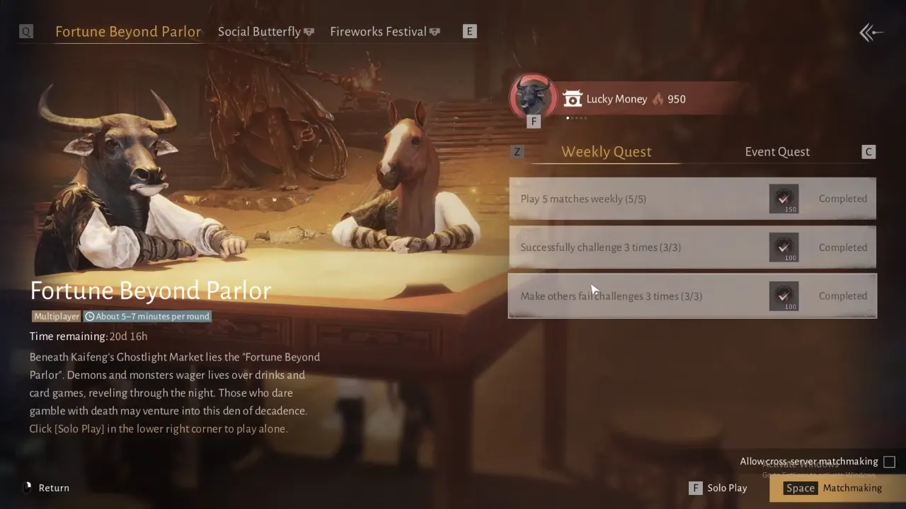 Where Winds Meet Fortune Beyond Parlor Event