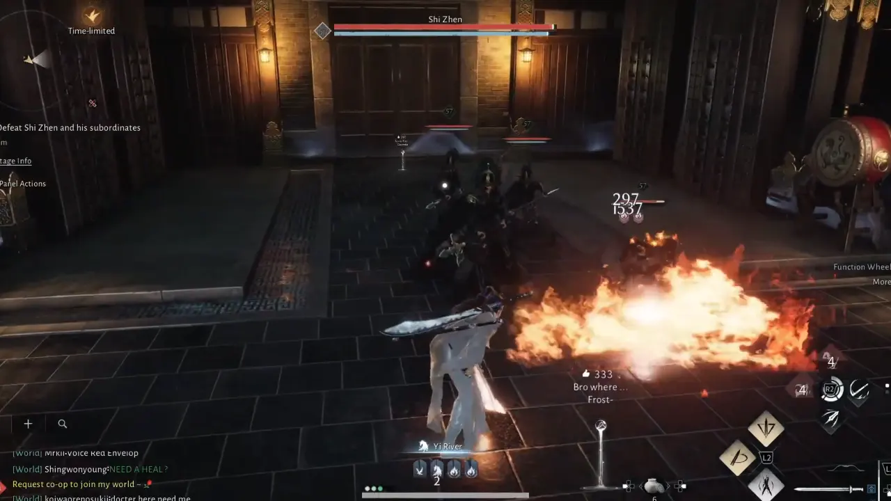 Where Winds Meet Shi Zhen Boss Fight scene