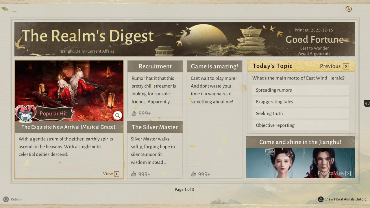 Where Winds Meet The Realm's Digest Newspaper