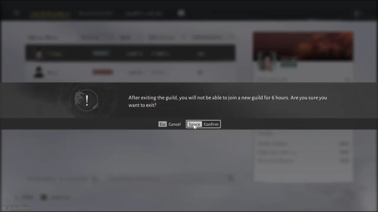 Confrim prompt to leave guild