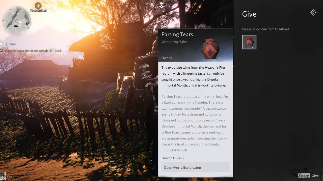 Returning wine jar to Shu Shu