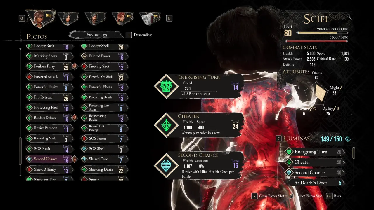 Expedition 33 Sciel build for Mime fight