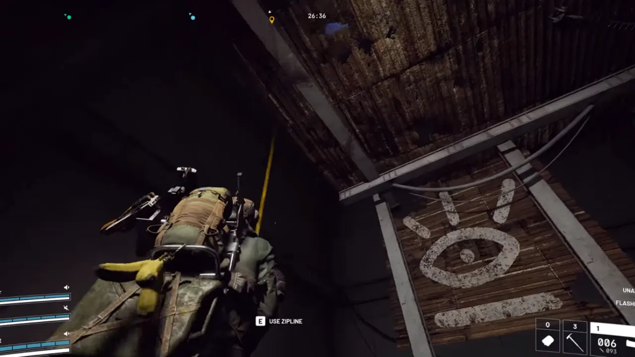 Control tower zipline shaft