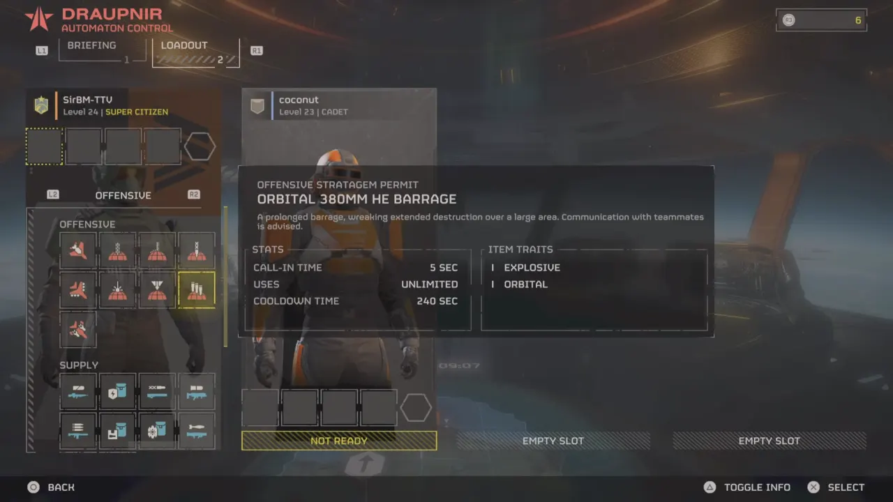 Orbital 380mm HE Barrage Helldivers 2