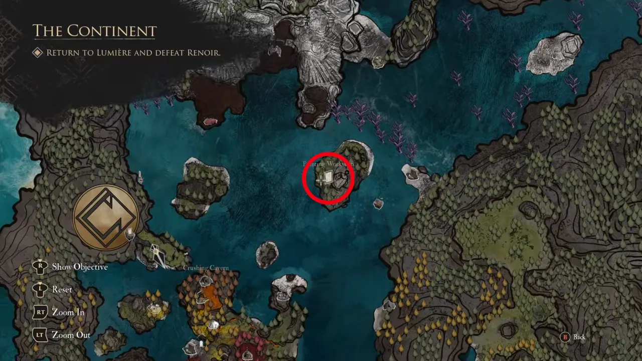 painting workshop entrance 1 map location