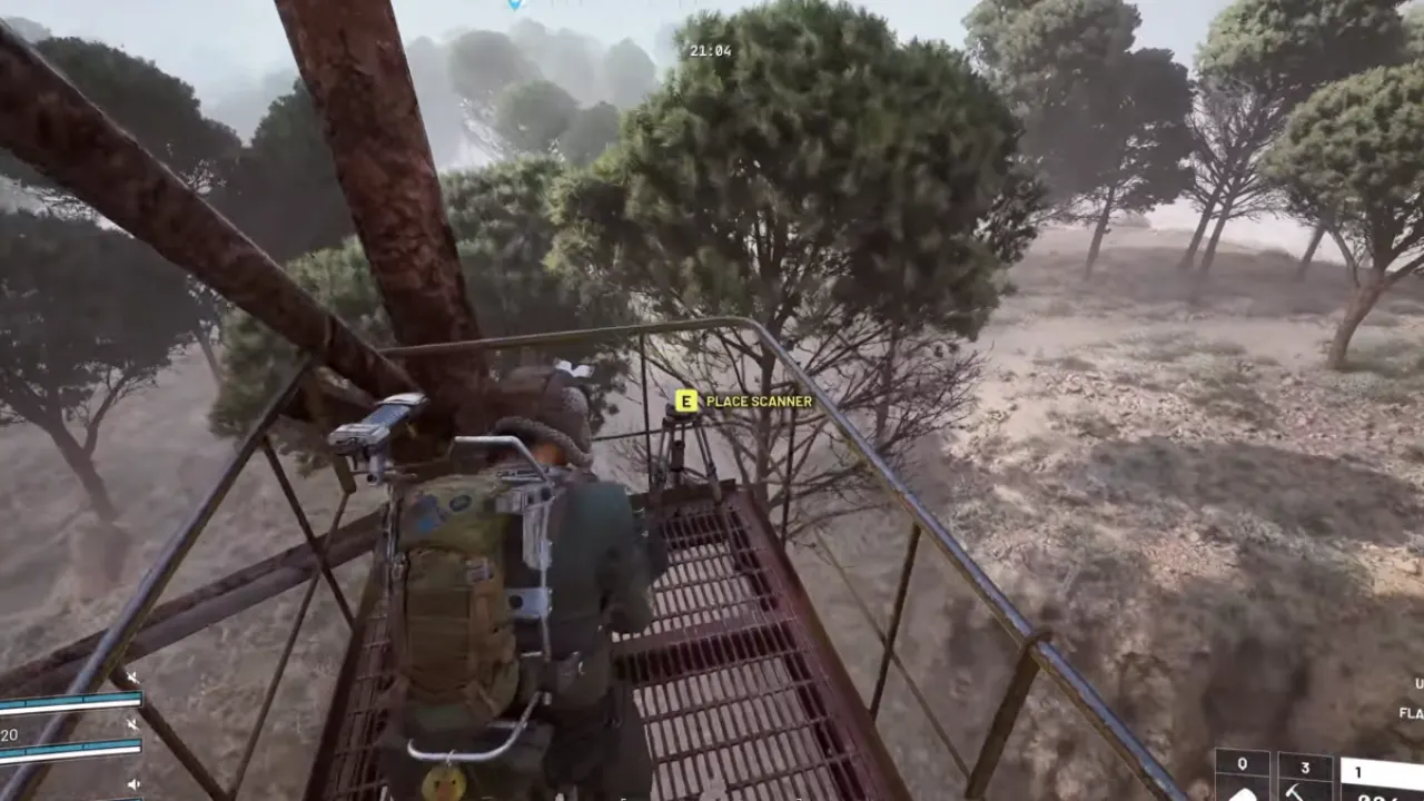 second scanner tripod on communications tower