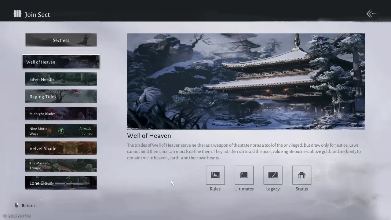 Well of Heaven Sect Where Winds Meet