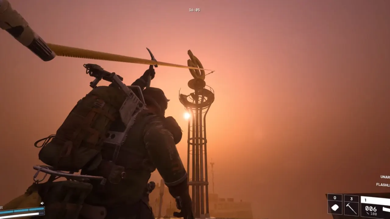 zipline up to tall tower