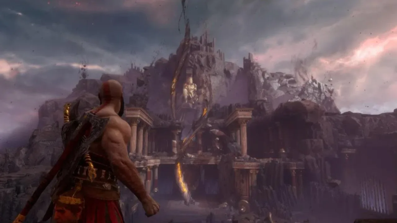God of War Greek Concept Poster with Kratos in the frame.
