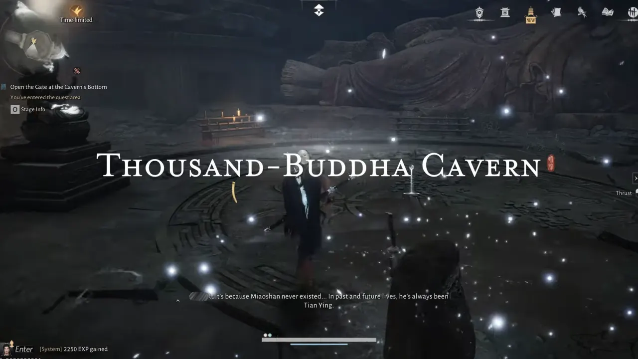 Activated Thousand-Buddha Cavern Boundary Stone in the bottom chamber.