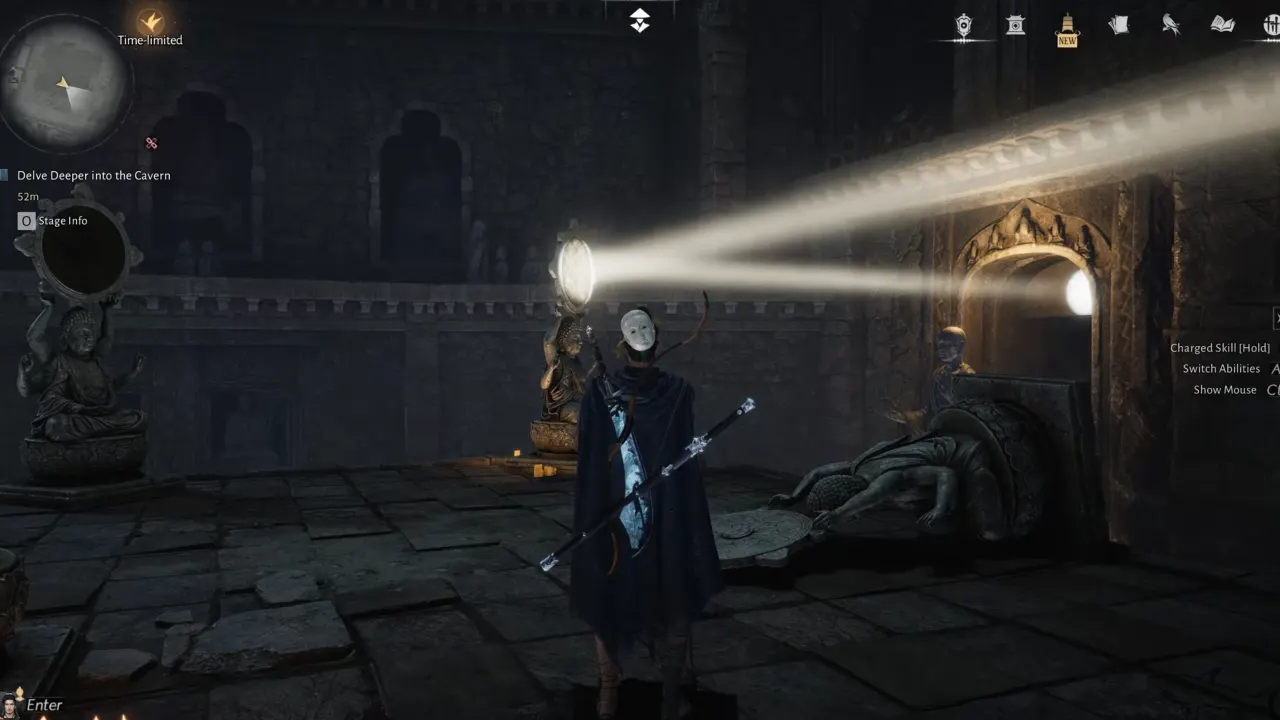 Solved Bronze Mirror Contraption Puzzle opened the next door.