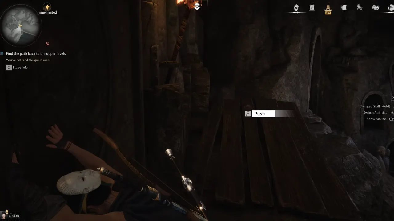 Young Hero opening the door leading to the Mural Corridor.