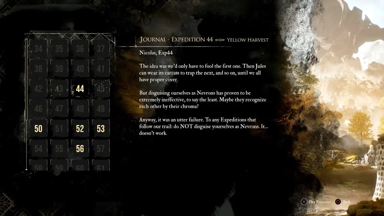 Clair Obscur Expedition 33 - Picked Expedition 44 Journal