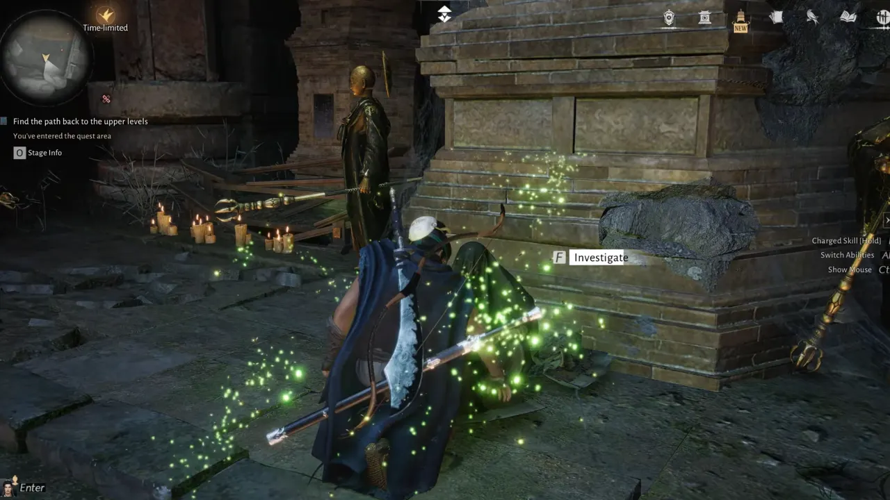 Investigating the corpse in the chamber for secret letter.