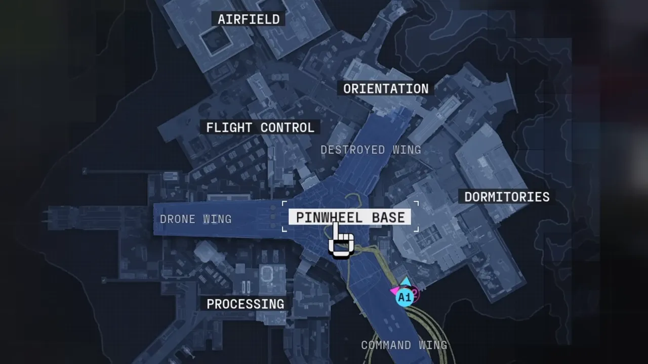 Marathon Pinwheel Base location shown on Outpost map.