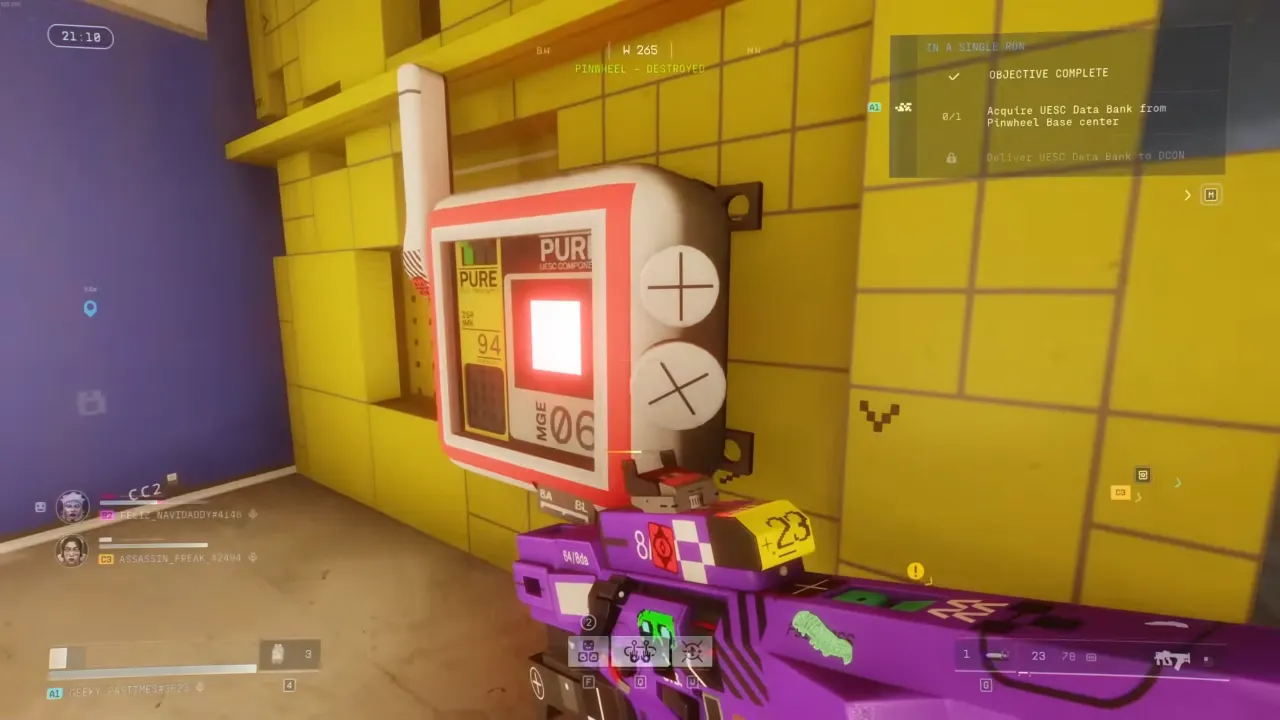 Marathon Pinwheel on Outpost - White junction box with red light in Destroyed Wing.