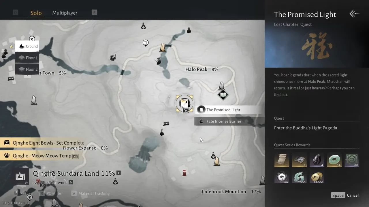 The Promised Light location marked on Qinghe map – Where Winds Meet