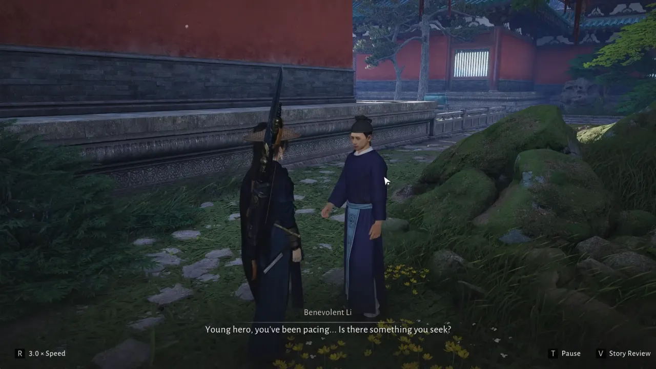 WWM A Faltering Flame – Young Hero talking to Benevolent Li.