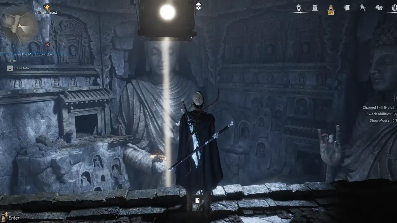 Young Hero standing in Thousand-Buddha Cavern.