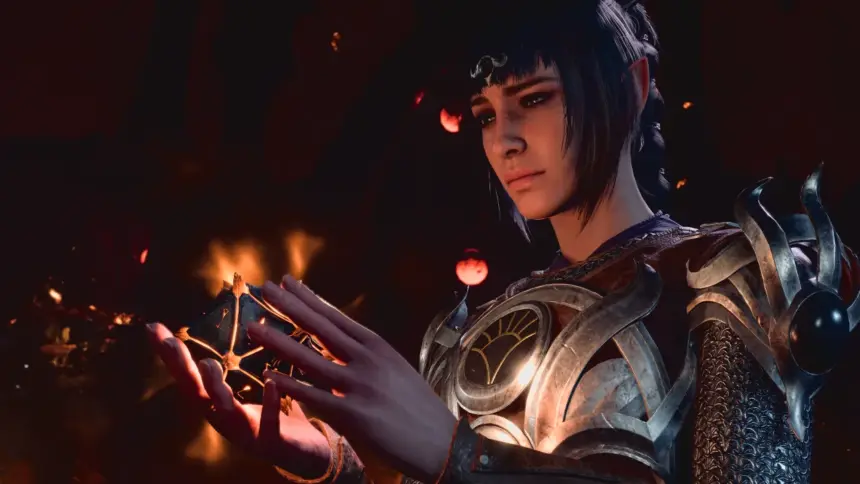 How to Increase Athletics BG3 - Shadowheart holding a lantern in hand.