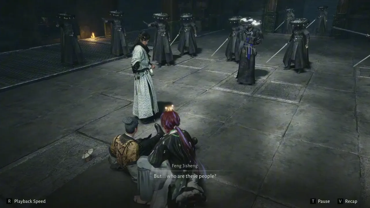 Master Jin and Feng Jisheng (Big Feng) encounter scene with Escort Leader.
