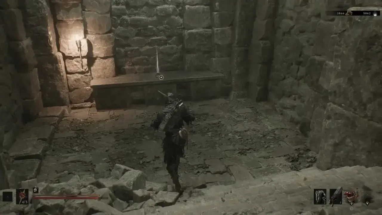 Interact with small bag on table in Martyr's Prison.