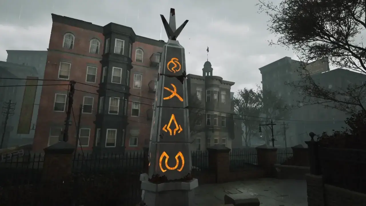 Church Obelisk Pillar Puzzle Tower with the correct symbols.