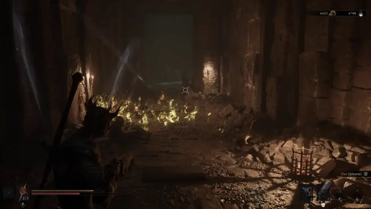 Pressure plates traps and enemies at crypt's entrance.