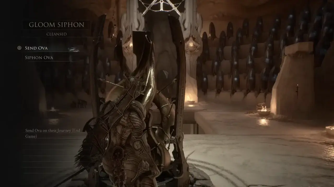 Send Ova option to trigger main ending of Mortal Shell 2.