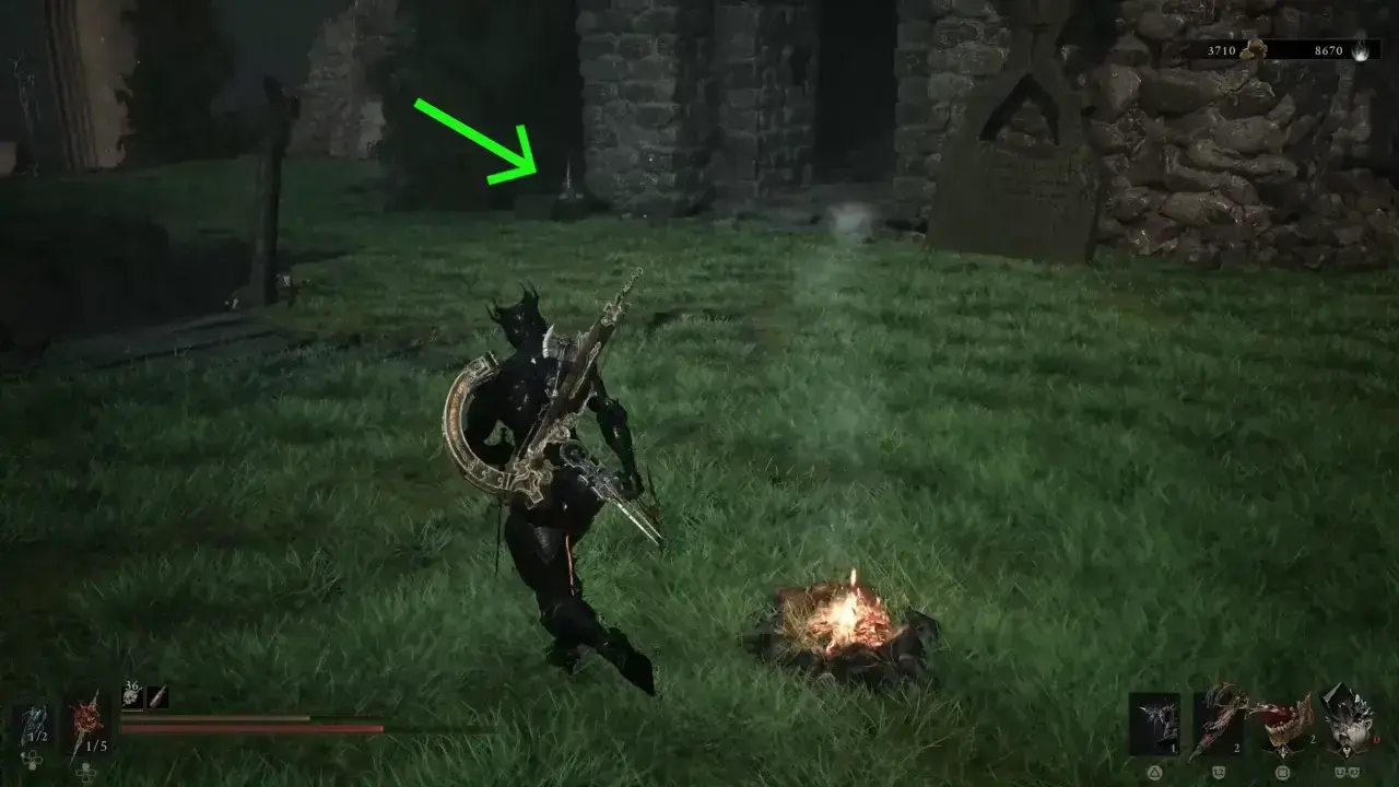 Special Moonshine location pointed with arrow.