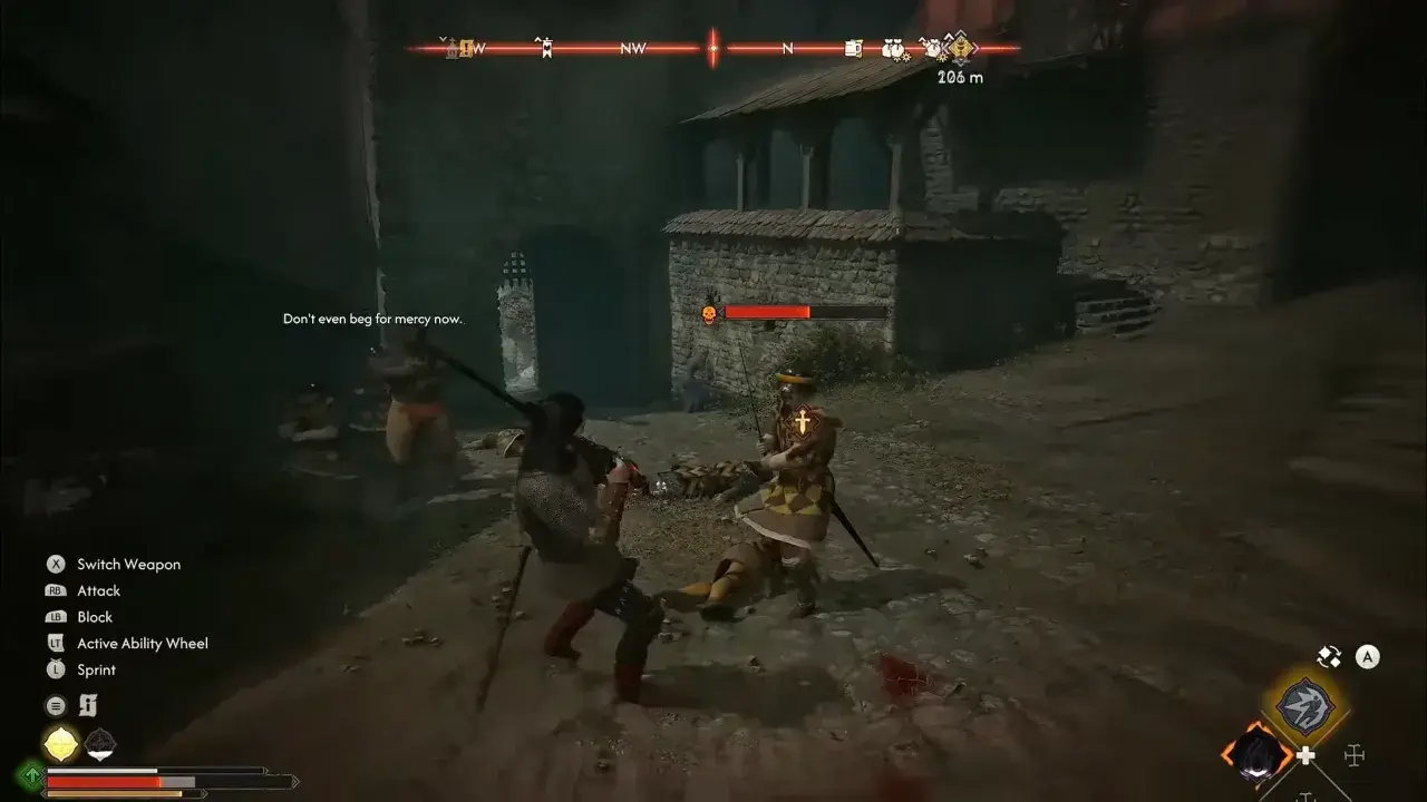 Coen is fighting enemies with sword in The Blood of Dawnwalker