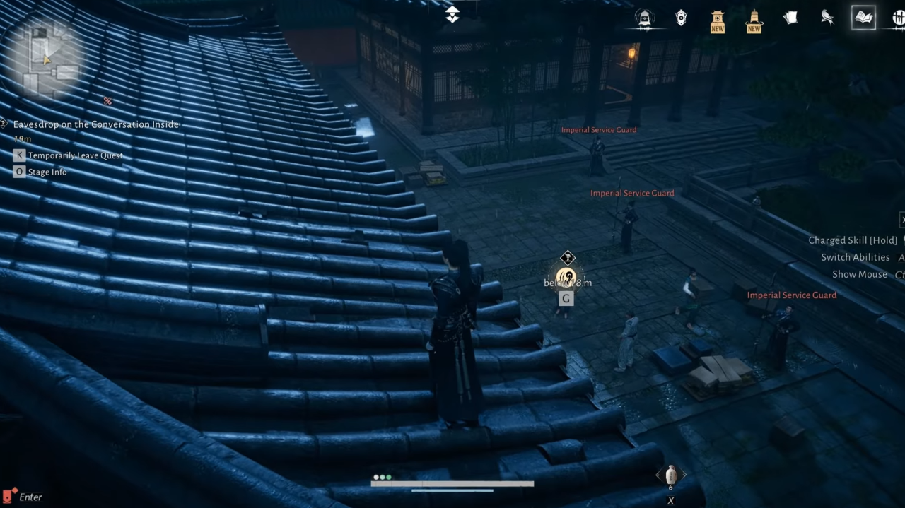 Eavesdrop on the guards conversation