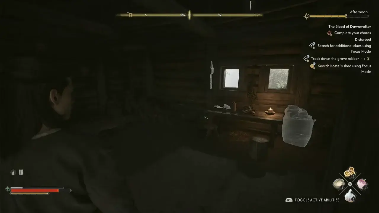 Items highlighted as white in Focus Mode view in The Blood of Dawnwalker.