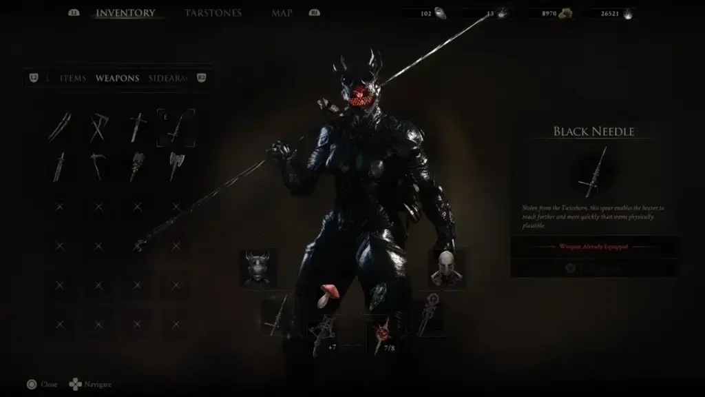 Mortal Shell 2 Black Needle Weapon Overview