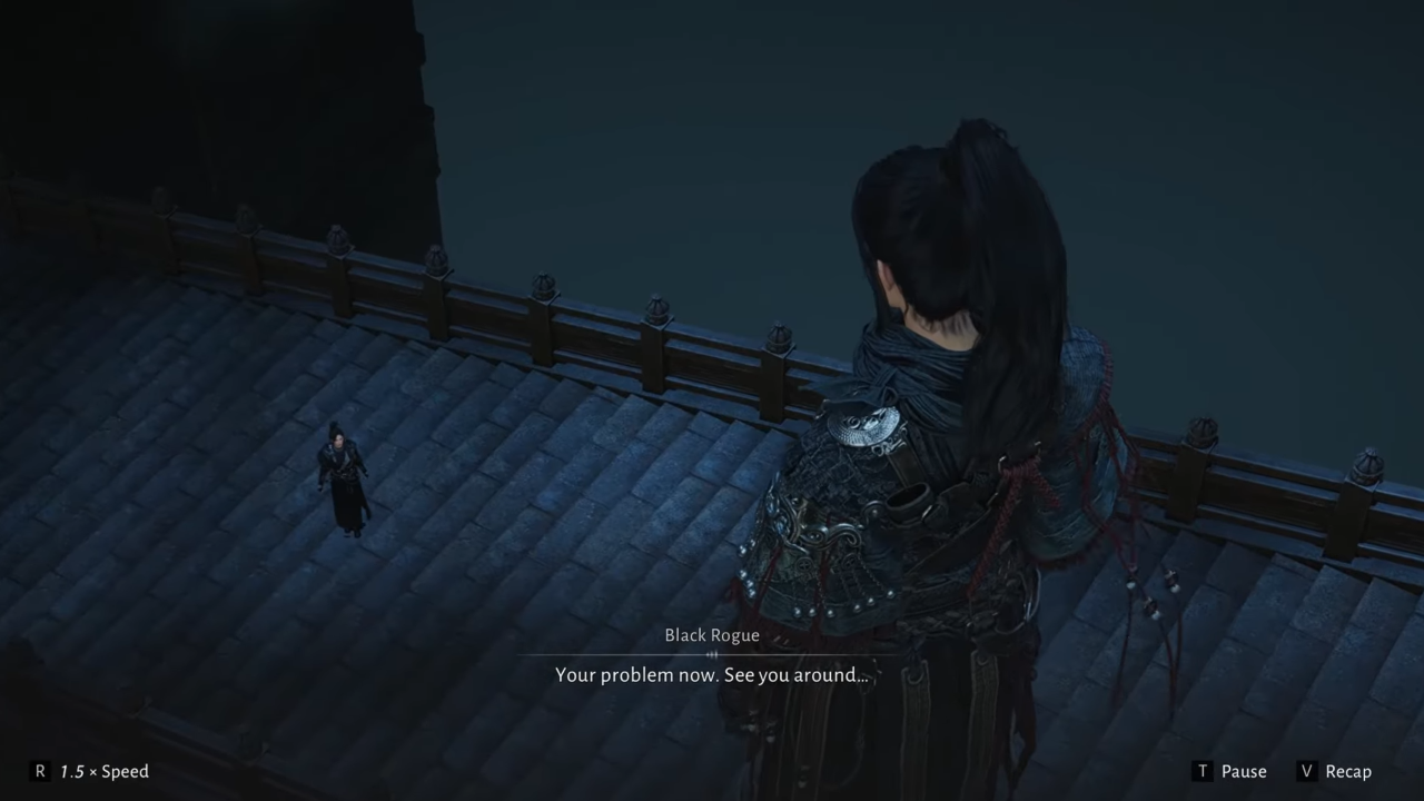 Move past guards to chase the thief