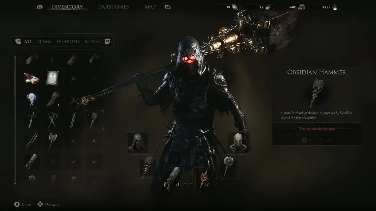 Mortal Shell 2 Obsidian Hammer Weapon Details