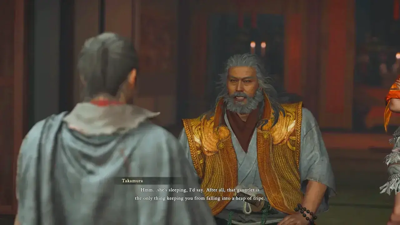 Onimusha Way Of The Sword The Ruckus at Rendaino - Talking to Takamura at the shrine.