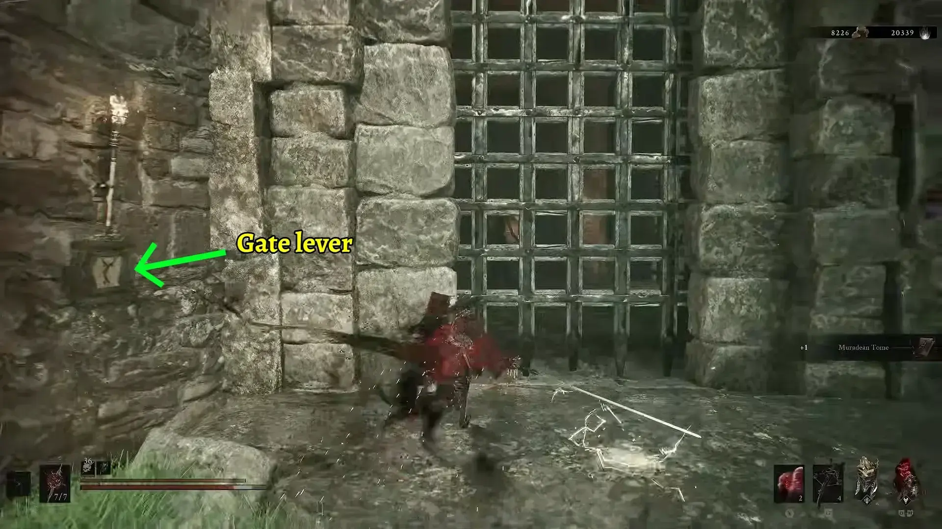 Open locked gate of weapon room by this lever