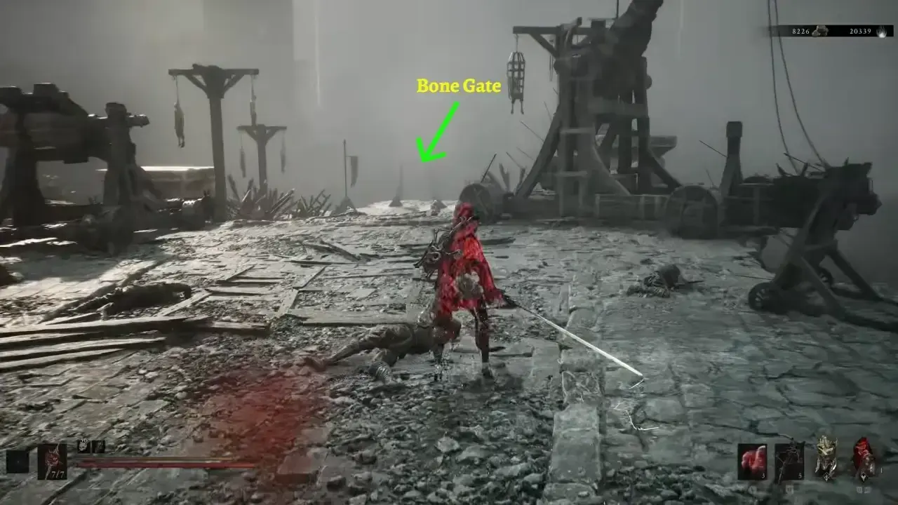 Reach this Bone Gate after passing through Road of Absolution.