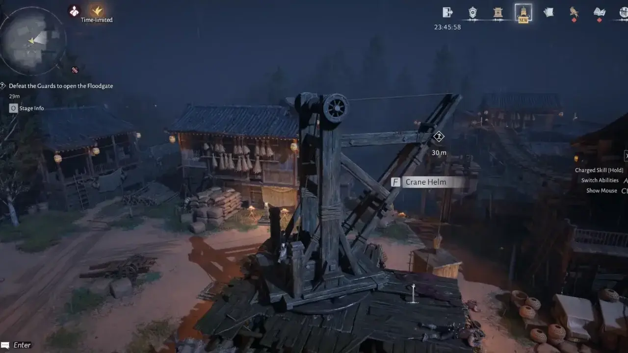 Rotate the crane to either left or right - Where Winds Meet Heavenfall Campaign