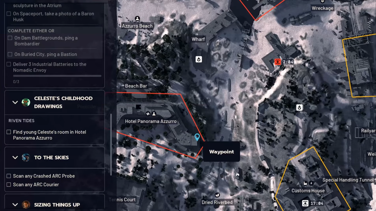 ARC Raiders - Celeste's Room map location in Hotel Panorama Azzurro