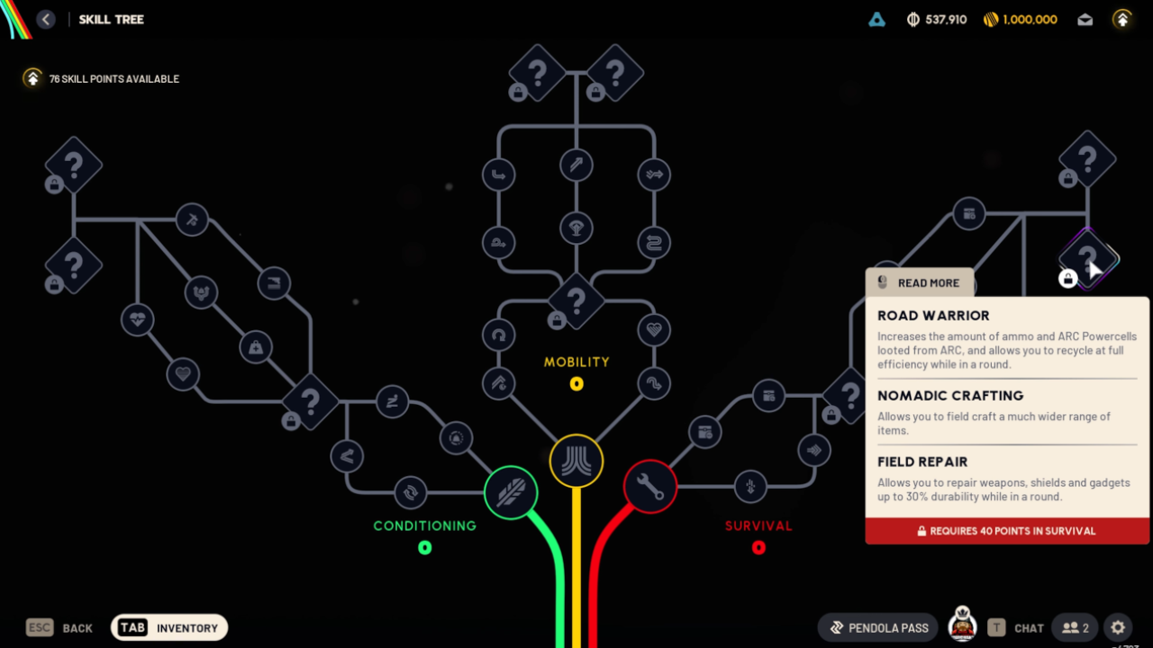 ARC Raiders New Skill Tree in Frozen Trail