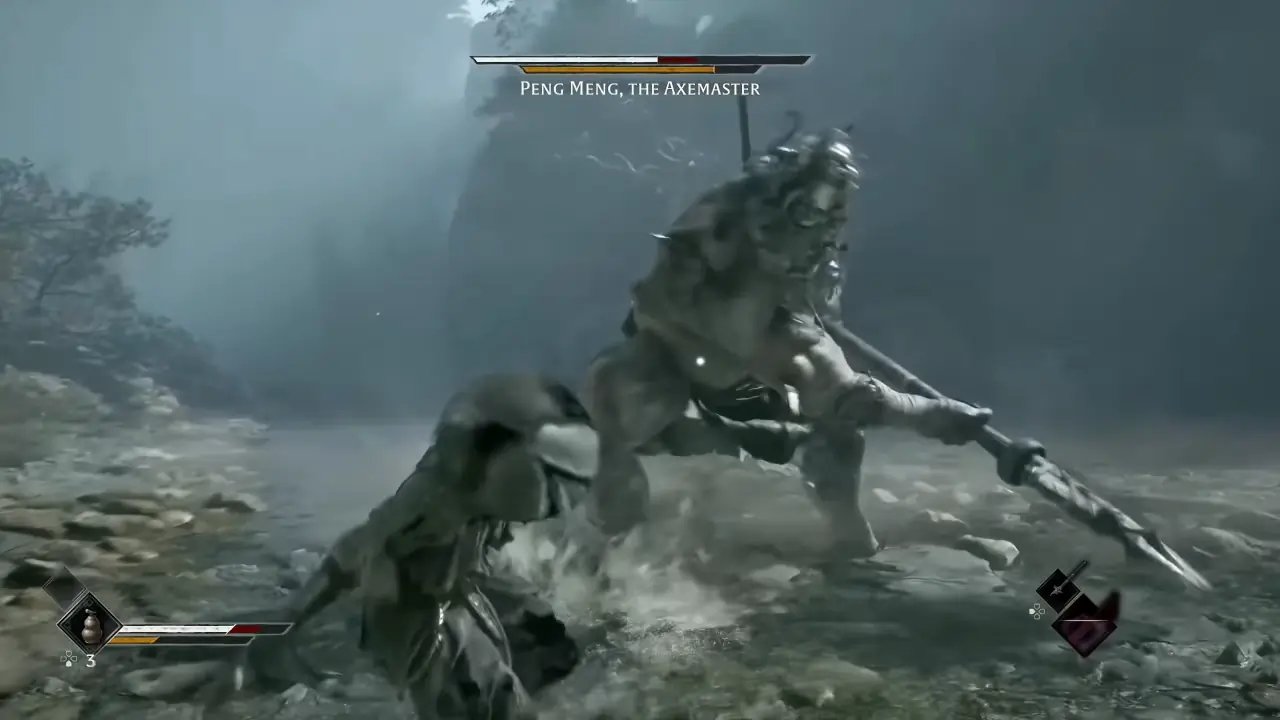 A boss fight scene of Soul character in Phantom Blade Zero