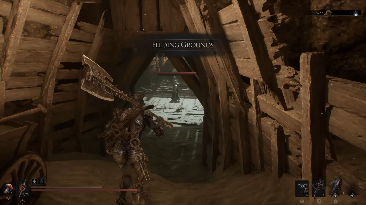 Feeding Grounds first chamber with two enemies