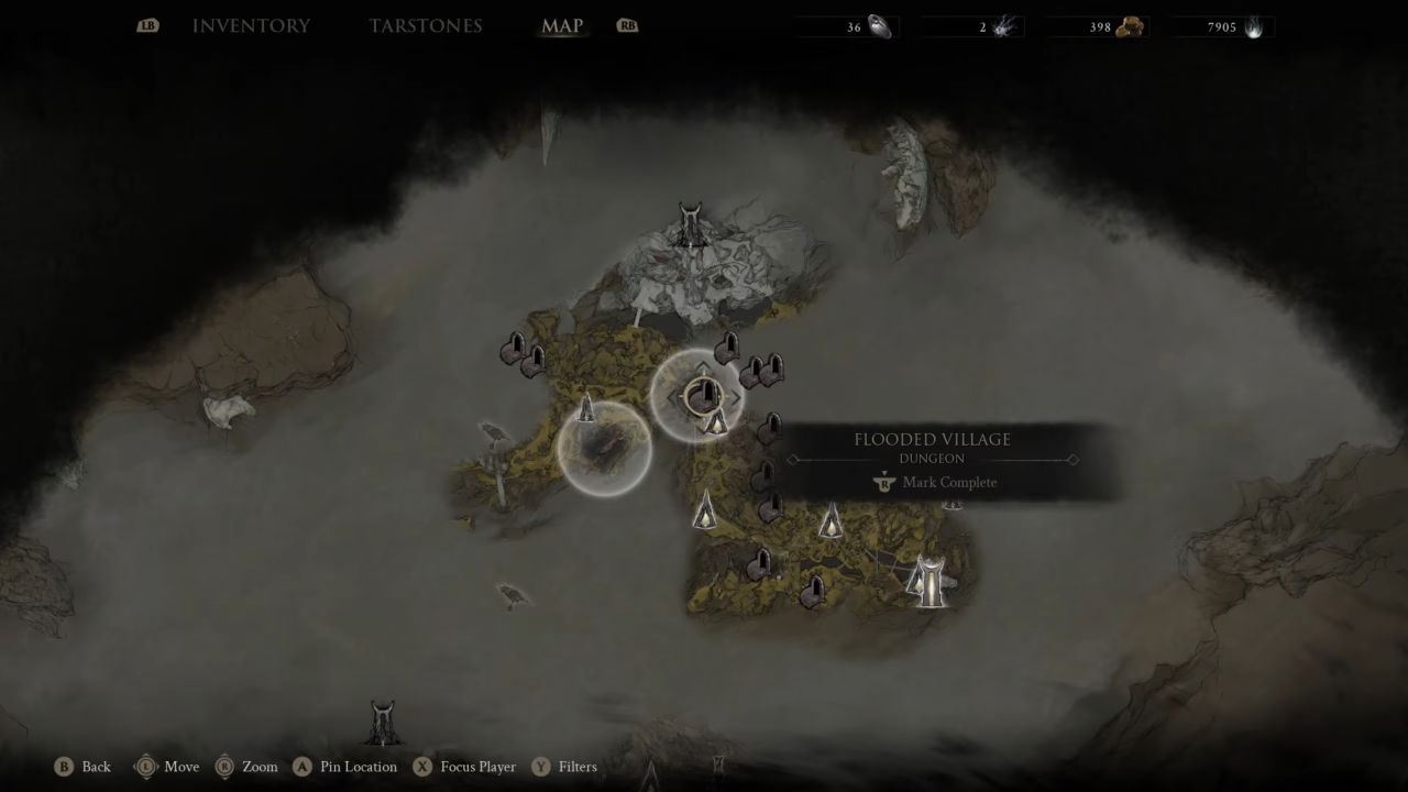 Flooded Village dungeon map location in Mortal Shell 2
