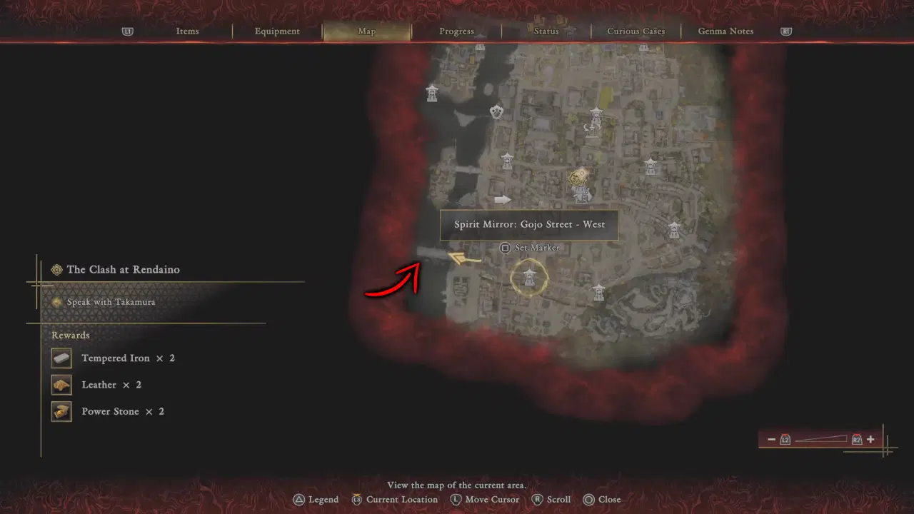 Gojo Street - West Spirit Mirror Byakue's rift location - Onimusha Way Of The Sword
