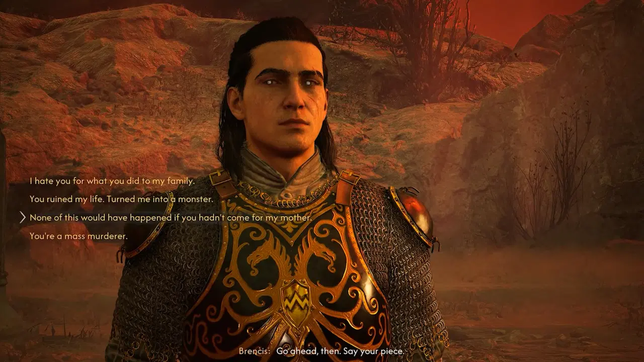 Coen saying her piece to Brencis in The Blood of Dawnwalker